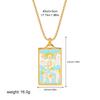 New Design Colorful Enamel Tarot Cards Pendant Necklaces  18K Gold Plated Sun Star Moon Box Chain Choker Jewelry for Women