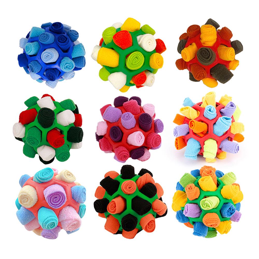 QQ Bouncy Rainbow Sniffing Ball: Interactive Foraging and Training Toy for Cats and Dogs