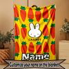Custom Name Personalized Miffy Print Blanket, Home Decor, Bedroom, Sofa, Camping, Couch, Gifts for Birthday Christmas