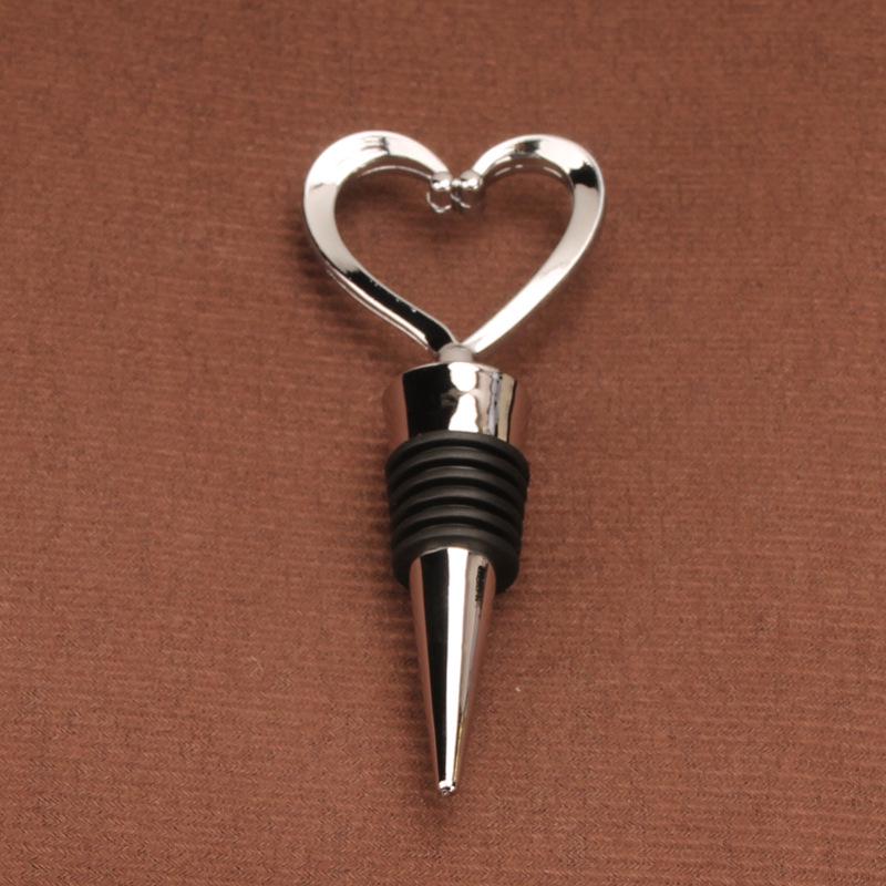 Heart-Shaped Red Wine Stopper - Alloy Seal for Bottles, Ideal for Weddings, Bars, and Hotels.
