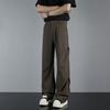 American Drape Pleated Design Paratrooper Pants Men's Loose Casual Straight High-end Black Trousers Long Pants Men