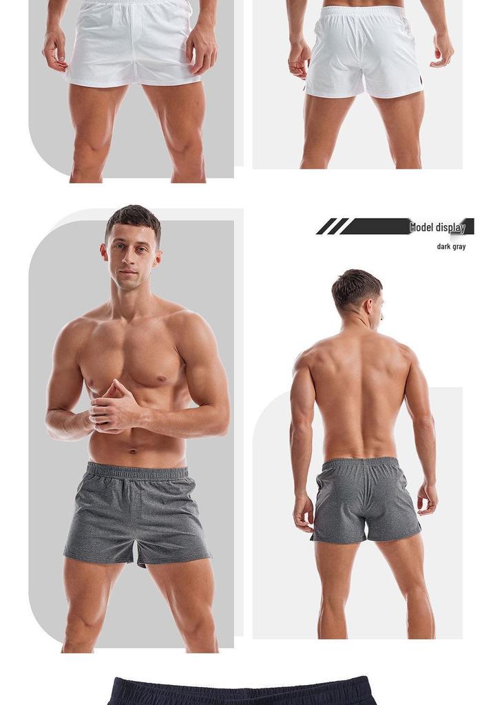 Men's Summer Thin Short-Sleeve Sports Shorts - Pure Cotton, Plus Size, Three-Quarter Length Fitness Wear