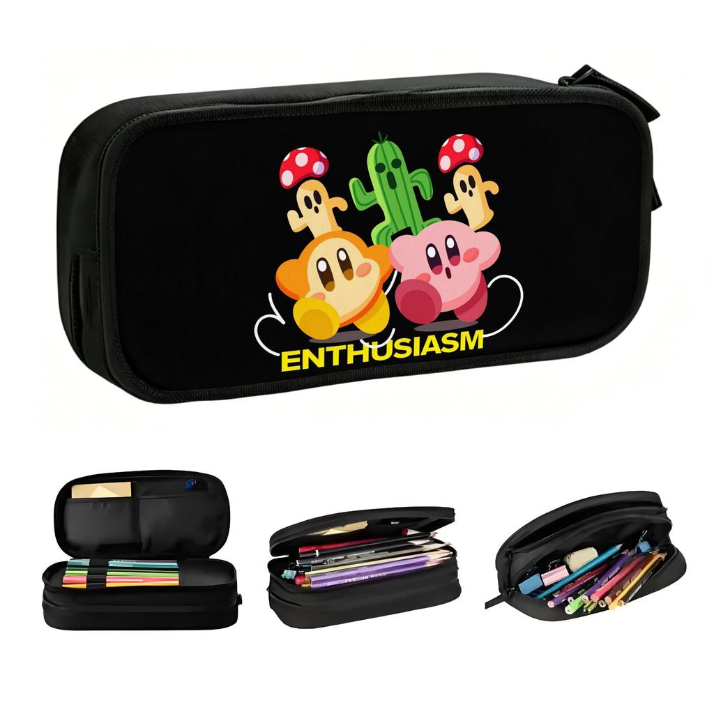 Game K-Kirbys Cartoon Pencil Case for Girls Boys Large Storage Anime Pen Box Bag Stationery