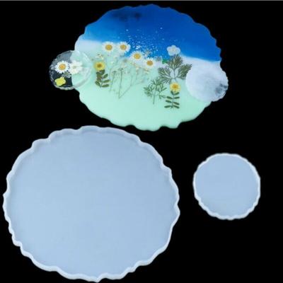 DIY Round Mold Crystal Epoxy Silicone Mold Large Round Tray Handmade Mirror Silicone Rocking Table
