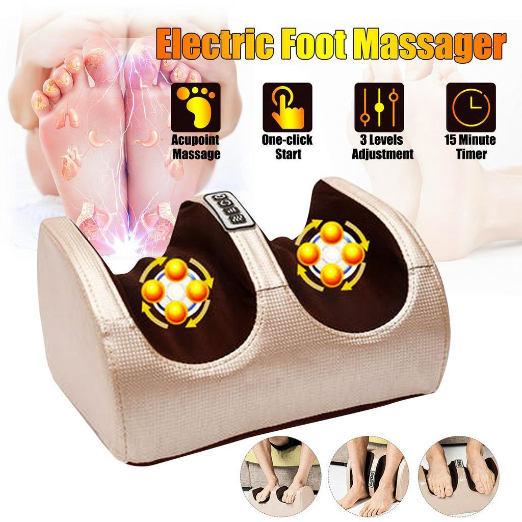 Shiatsu Kneading Roller Vibrator Machine Reflexology Calf Leg Pain Relief Foot Massager Electric Heating Foot Leg Massager