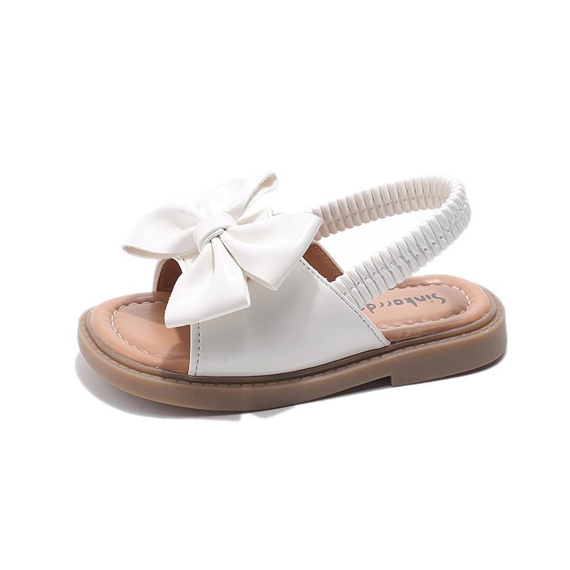Girls' Shoes 2025 Summer New Bow Girls' Sandals Fashion Princess Shoe Comfortable Children's Shoe Allmatch Flat Student Shoes