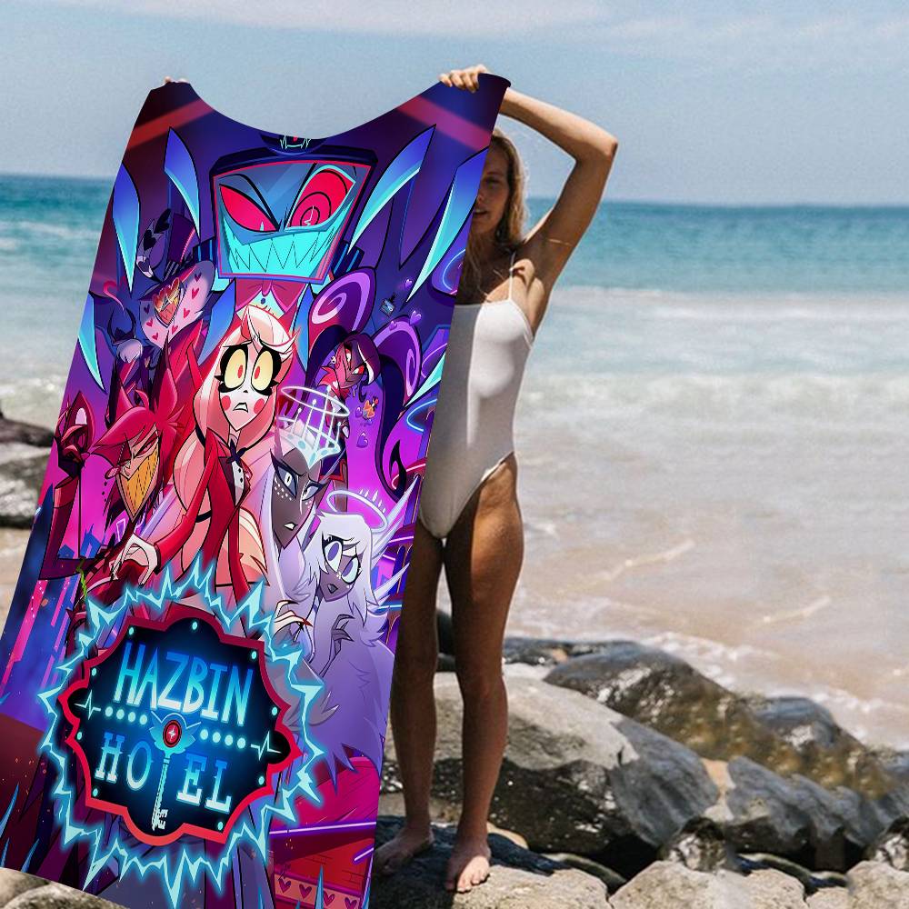 American Anime TV H-Hazbin H-Hotel Bath Towel Microfiber Soft Water Absorbing Breathable For Girl Kids Decorative Beach Towel