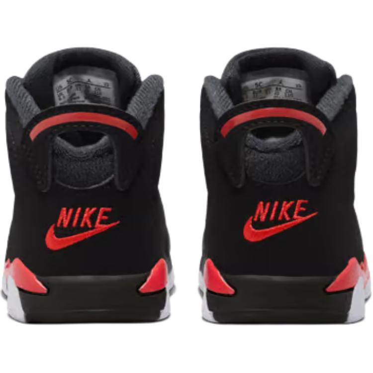Air Jordan 6 Retro TD Reverse Infrared Salesman Baby Sneakers Black Light-Crimson IQ1280-001