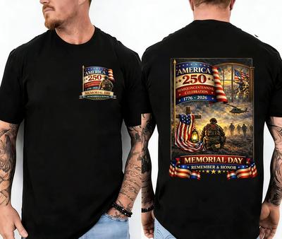 Memorial Day T-Shirt America 250 1776-2026 Patriotic Shirt Veteran Honor Tee USA