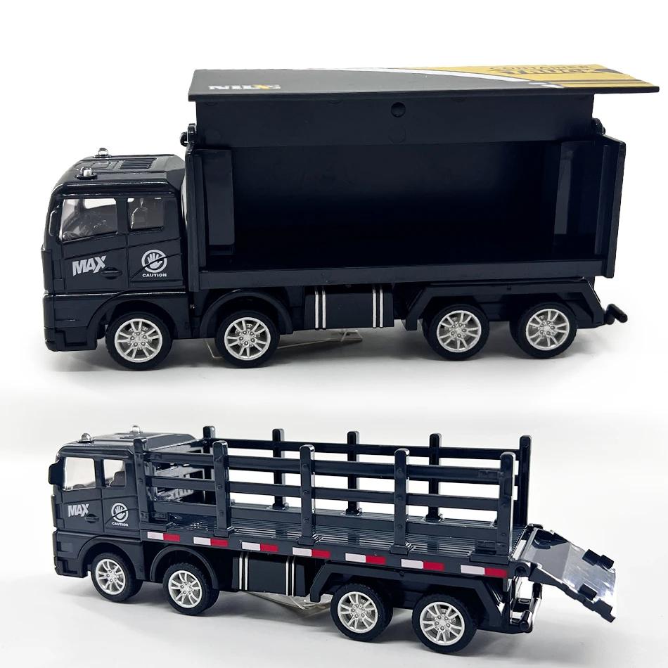 Pull Back Container Truck Toy Freight Vehicle Model Educational Game Gift for Boys Kids Children