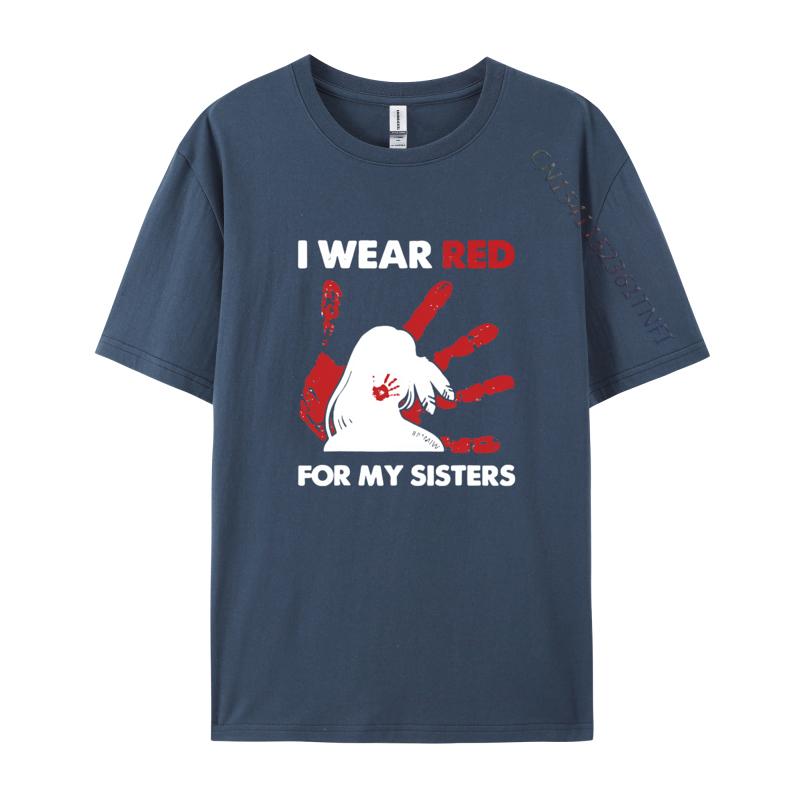 Native America Indigenous I Wear Red Tshirts Funny Gift TShirt Tops T Shirt Slim Fit Cool Cotton Mens Tshirts