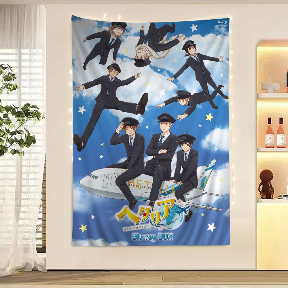 Hetalia World Stars Anime Tapestry Hippie Flower Wall Carpets Dorm Decor Wall Hanging Home Decor