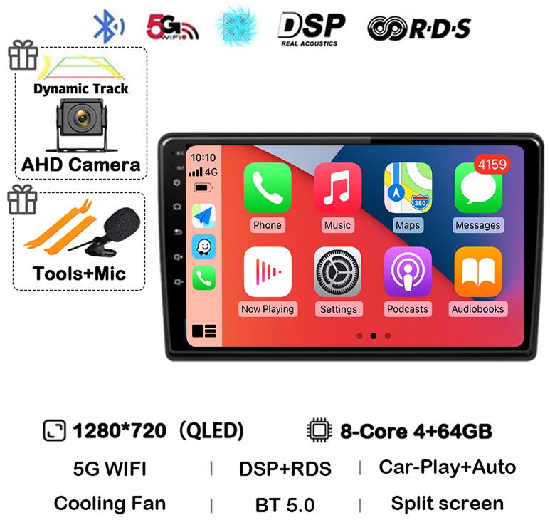 Android 14 Wireless Carplay Auto For Ford Fusion 1 2005-2012 Car Radio GPS Navigation Multimedia Video Player 4G WIFI Stereo