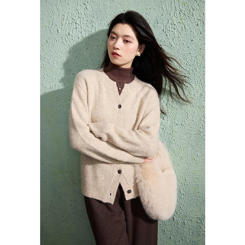

Sancai 2024 Winter Plus Size Yak Wool Blend Cardigan M