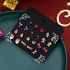 Christmas Earrings Set Snowflake Gingerbread Man Christmas Tree Old Man Elk Holiday Party Christmas