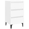 Nightstand with Metal Legs White 40 x 35 x 69 cm