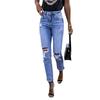 Spring stretch ripped women's straight body tight hip lift fashion jeans