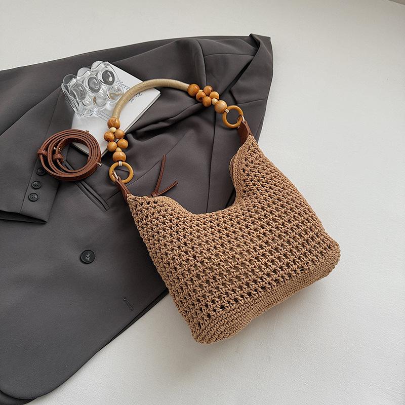 Large capacity woven bag women's summer new versatile shoulder messenger bag seaside vacation wind beach bag