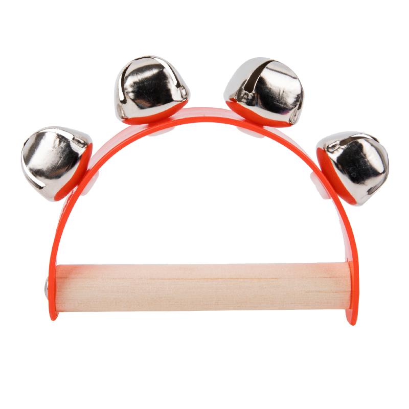 Wooden Half Round Hand Ringing Bell Children Musical Orff Instruments Clapper Handle Educational Fun Toys Infant Teaching Aids