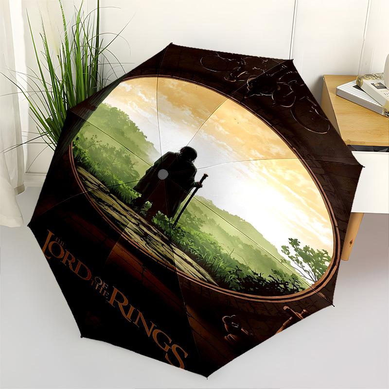 1pc Lord of the Rings Automatic Folding Umbrella - Compact 8-Rib Design, Durable Plastic & Iron1223L