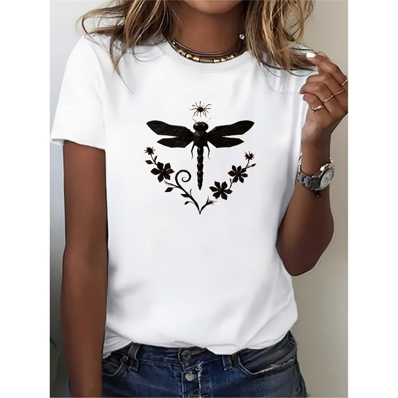 Dragonfly T-Shirt for Women - Perfect Gift for Summer Family Outings and Corporate Events | Festive Design | Comfortable and Stylish Tee