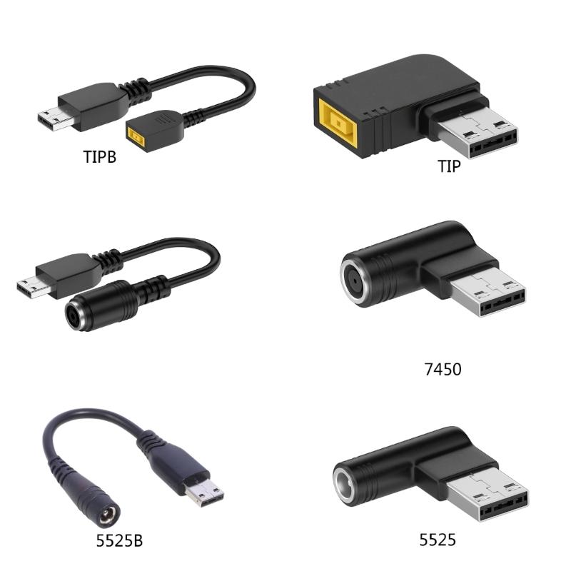 MSI USB Tip To 5.5x2.5mm/7.4x5.0mm/MSI USB Tip DC Barrel Jack Power Cable Connectors DC Power Jack Repalcement