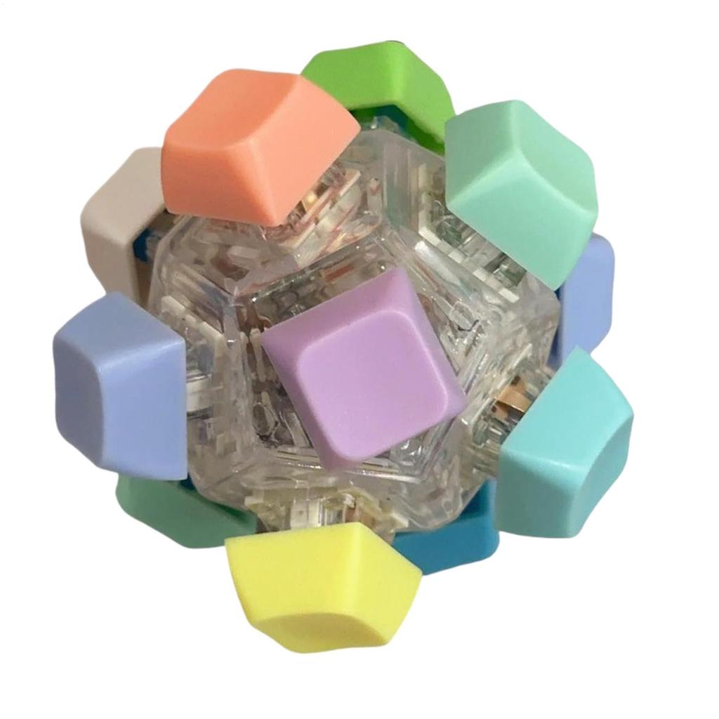 Keyboard Keychain Ball Creative Stress Reliever 12 Key Flashing Light Stress Relieving Keyboard Ball Fingertip Pressing Gift Toy