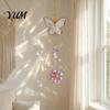 Elegant Indoor Hanging Decor Butterfly Faux Crystals Suncatcher with Hook, Sun Catcher for Windows, Sparkling Wind Glittering Window Chimes