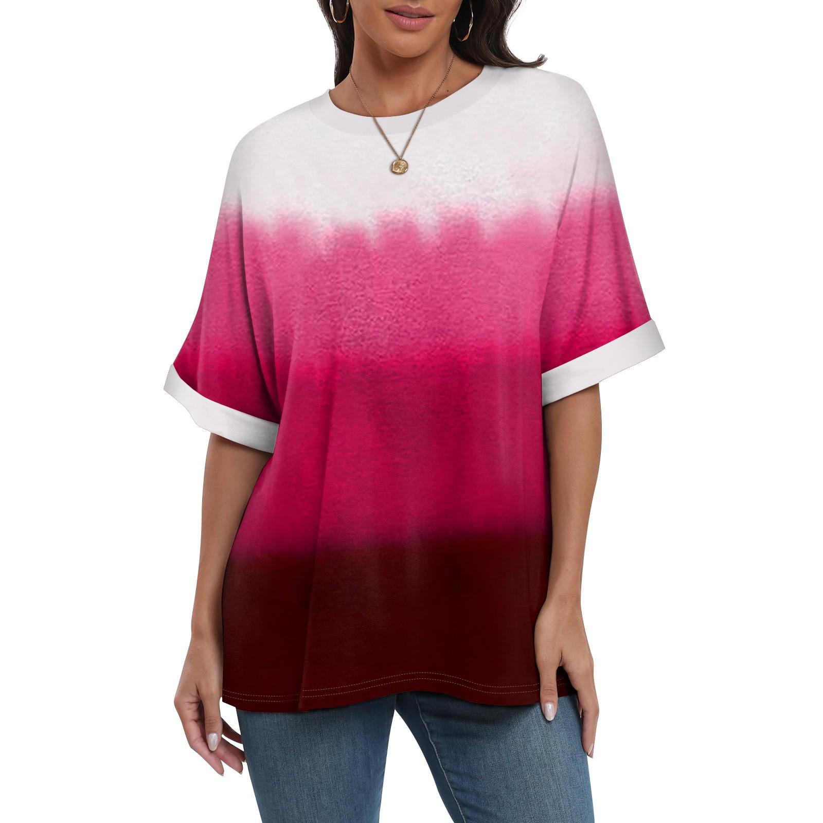 Женская свободная футболка оверсайз с принтом — фото 5