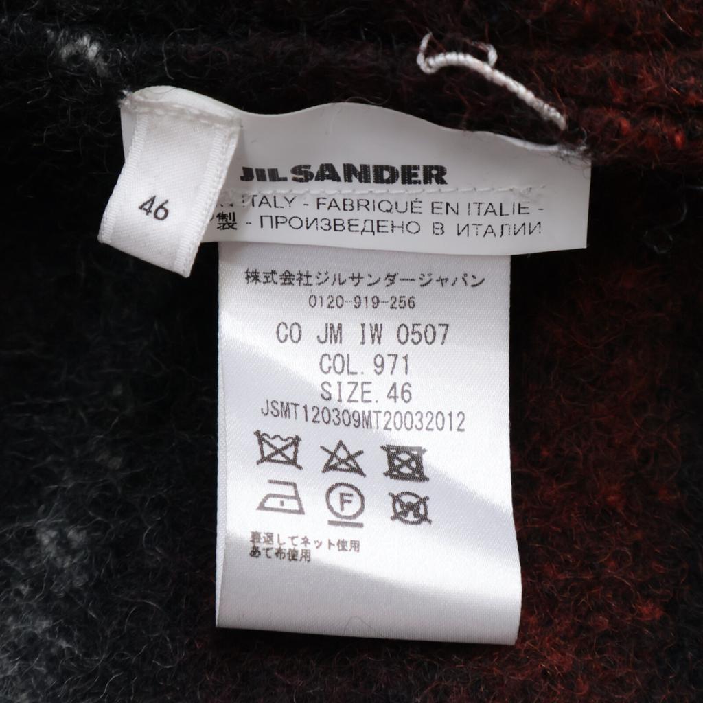 Jil Sander Excellent Condition 21AW JSMT120309 Checkered Chesterfield Coat Coat 46 Black X orangeUsed