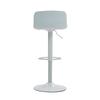 Modern Adjustable Swivel Bar Stools Set of 2, Plastic Backrest & Faux Leather Seat, Gas Lift Height, Metal Base with Footrest, Kitchen Counter