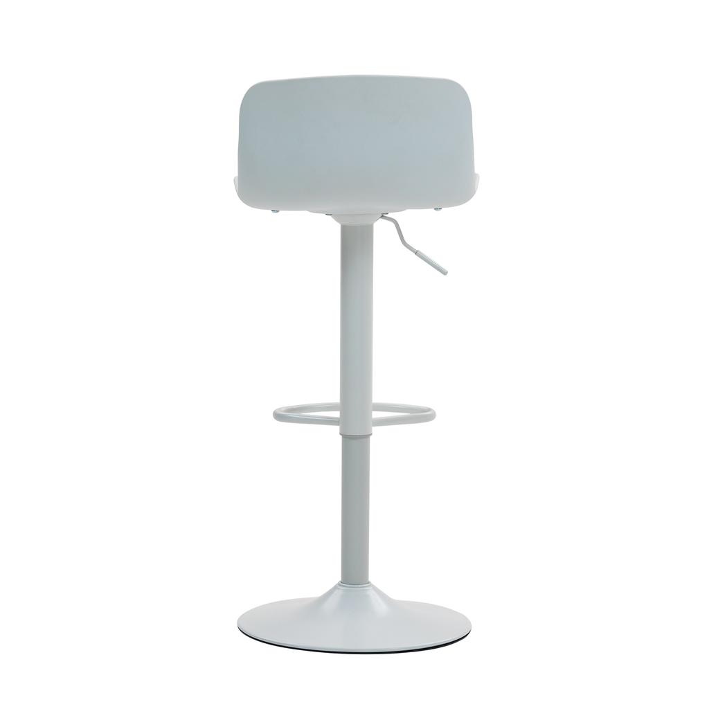 Modern Adjustable Swivel Bar Stools Set of 2, Plastic Backrest & Faux Leather Seat, Gas Lift Height, Metal Base with Footrest, Kitchen Counter