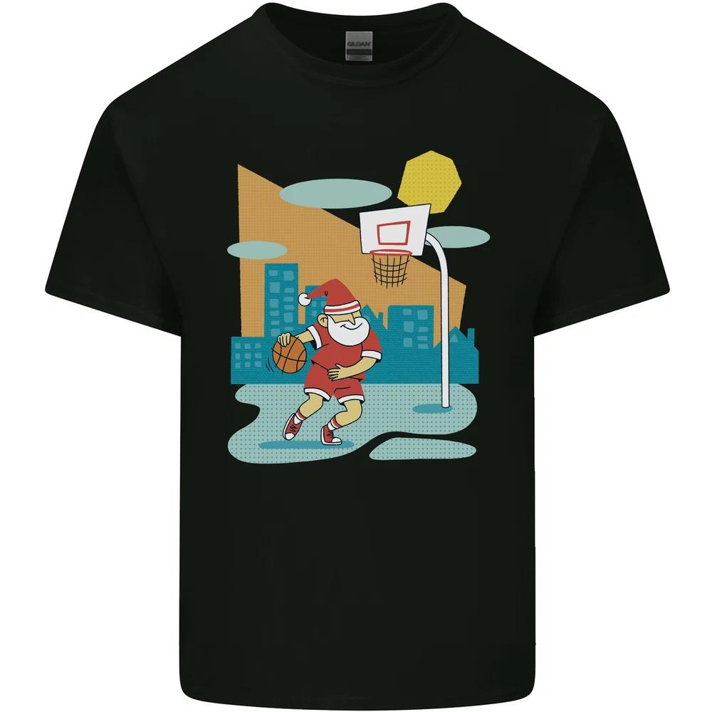 Christmas Santa Playing Basketball Xmas Unisexs Light Cotton TShirt S