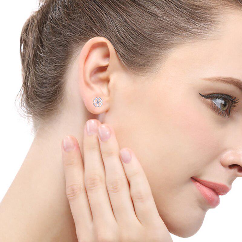 Tancise Cercei cu știfturi din argint 925 la modă pentru femei Bijuterii fine Cercei în formă de trifoi cu patru foi Nunți populare Cadouri de petrecere