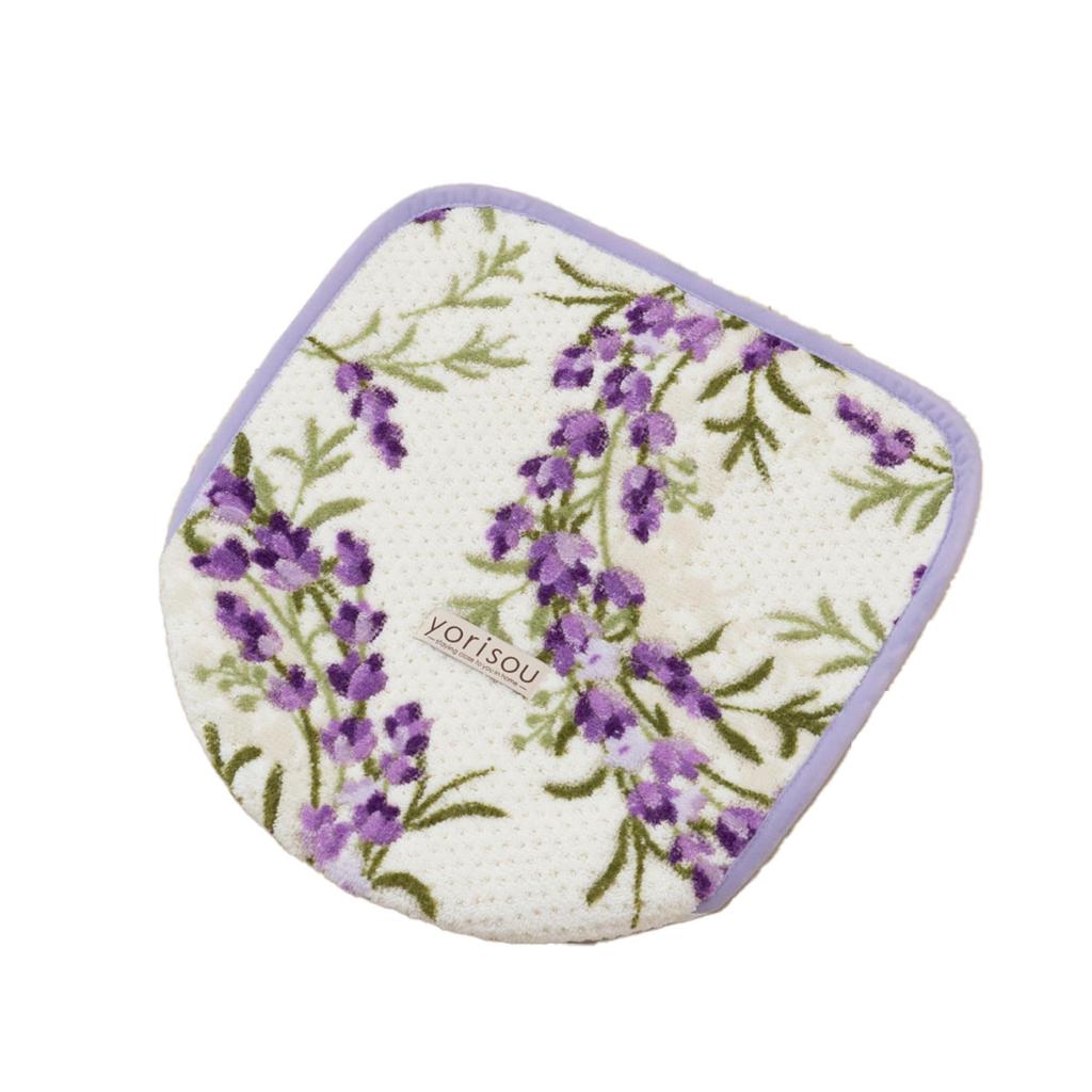 Senko Lavender Toilet Lid Cover with Adhesive Compatible with Regular and Cleaning Purple Floral Antibacterial and Odor Made in Product Number 32690