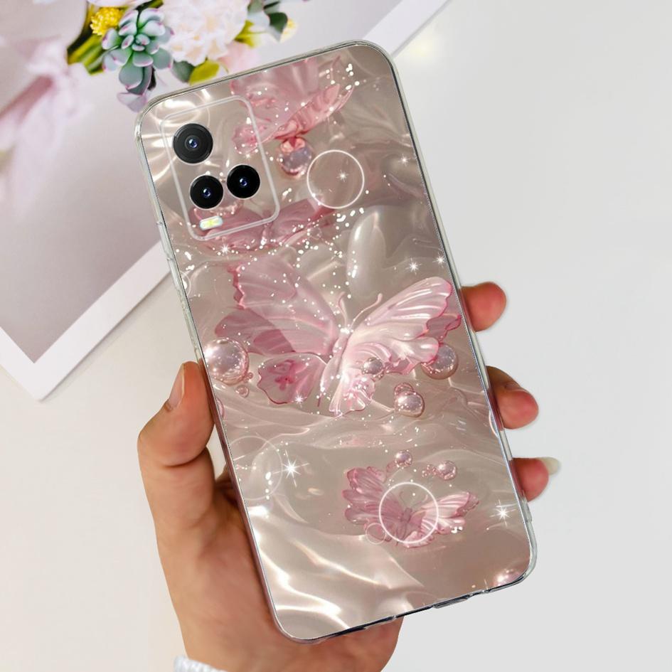 For Vivo Y33s V2109 Case Y21 2021 V2111 Cover Fashion Flower Soft Clear Silicone Slim Fundas For Vivo Y21t Y33t Y21a Y21s Bumper