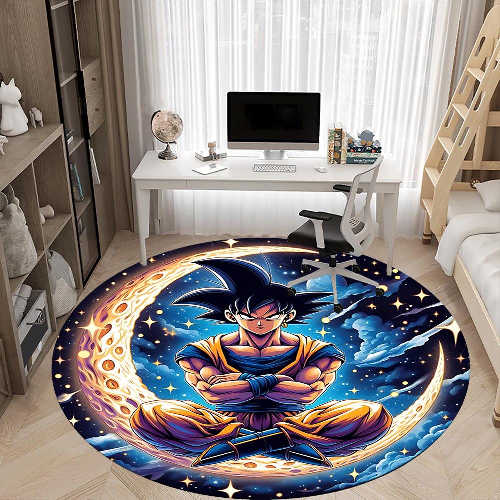 1pc Dragon Ball Office Round Area Rug, Indoor Mat Suitable For Office, Under Office Chairs Bedroom Living Room Home Decor, Room Deco