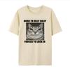Born Dilly Dally Forced To Lock In Cat White Casual Tshirt Mens and Womens Luxury Brand Tops