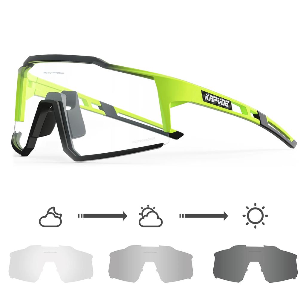 Kapvoe Photochromic Sunglasses Men Cycling Glasses UV400 MTB Clear Mountain Bike Transition Bicycle for Women Sports Eyewear