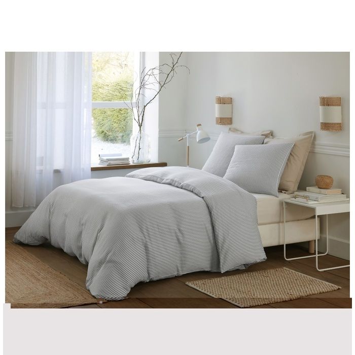 Cotton Gauze Bedding Set 220 X 240 Cm Soleis Grey