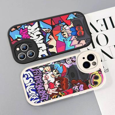 Game F-Friday Night Funkin Phone Case For IPhone 16 15 14 13 Pro Max 11 12 Plus Leather Silicone Cover