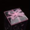 50pcs Love Bow Buckle Clear Gift Plastic Box Fresh Flower Bouquet Favor Box Treat Box for Wedding Birthday Gift Wrap Box Gift Wrapping Packaging