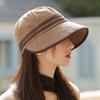 Autumn and Winter New Hemming Wide Brim Bucket Hat Outdoor Warm Windproof Sun Hat Adult Women Windproof Sun Protection Basin Hat