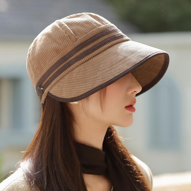 Autumn and Winter New Hemming Wide Brim Bucket Hat Outdoor Warm Windproof Sun Hat Adult Women Windproof Sun Protection Basin Hat