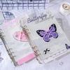 Elegantes Acryl-Fotoalbum mit 4 Fächern pro Seite 6 Ringe Schleifen-Ordnerdeckel Kartenhalter Sammlerbuch