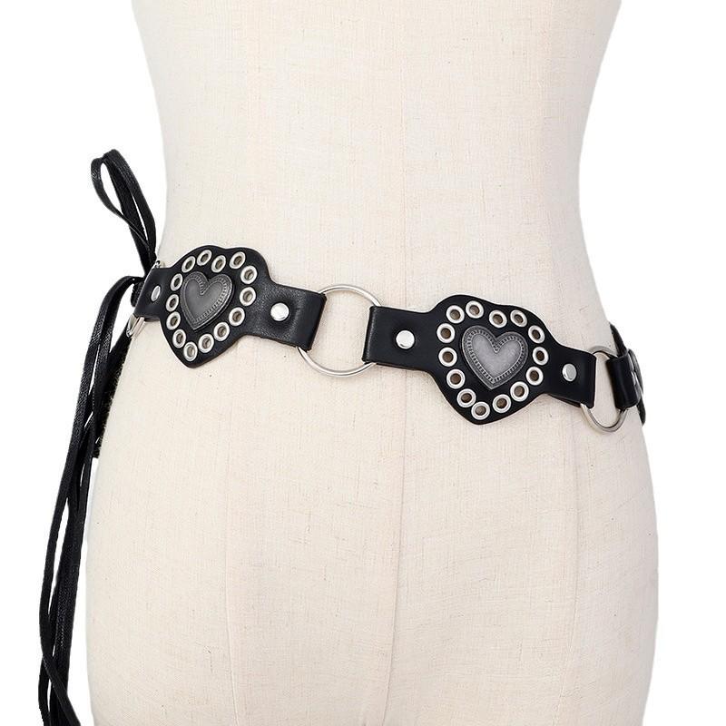 Waist Belt Bohemian For Women With Heart Decor And Gold Buckle For Wear Casual