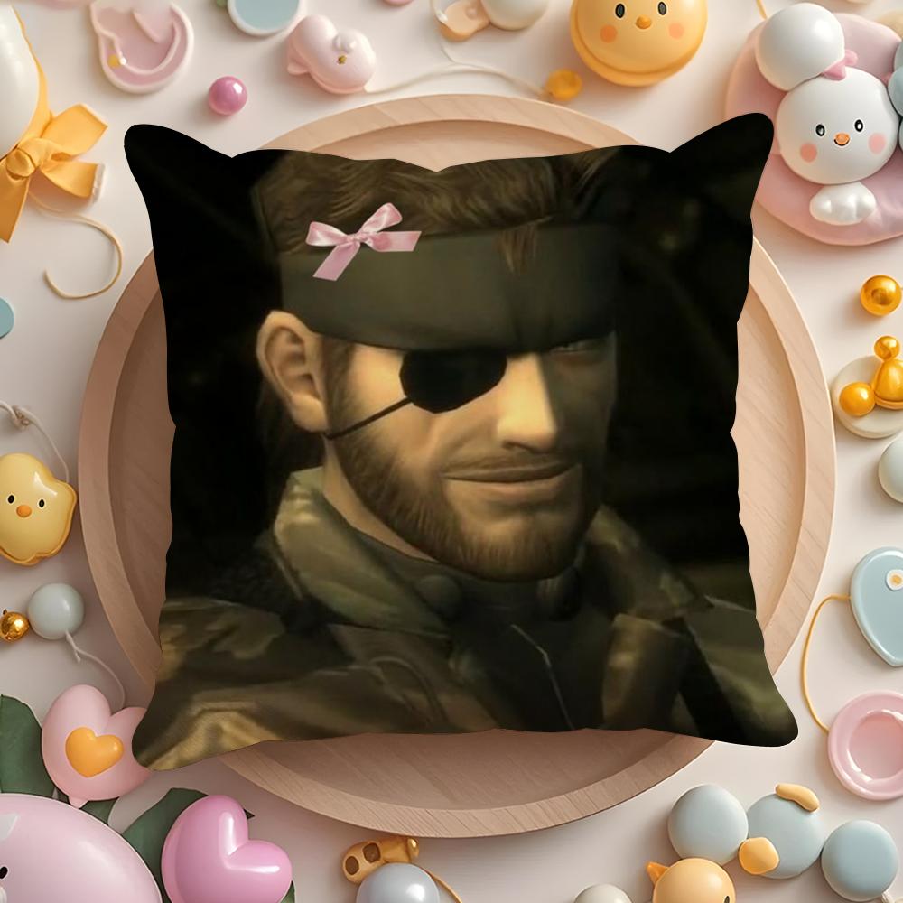 Metal Gear Solid Delta Eater Cushion Cover Plush Fabric Soft Double-Sided Printed Sofa Warm Winter Home Gift Pillow Cover