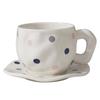 Korean ins style, hand-painted flower handmade ceramic coffee cup, ceramic milk coffee cup and saucer set
