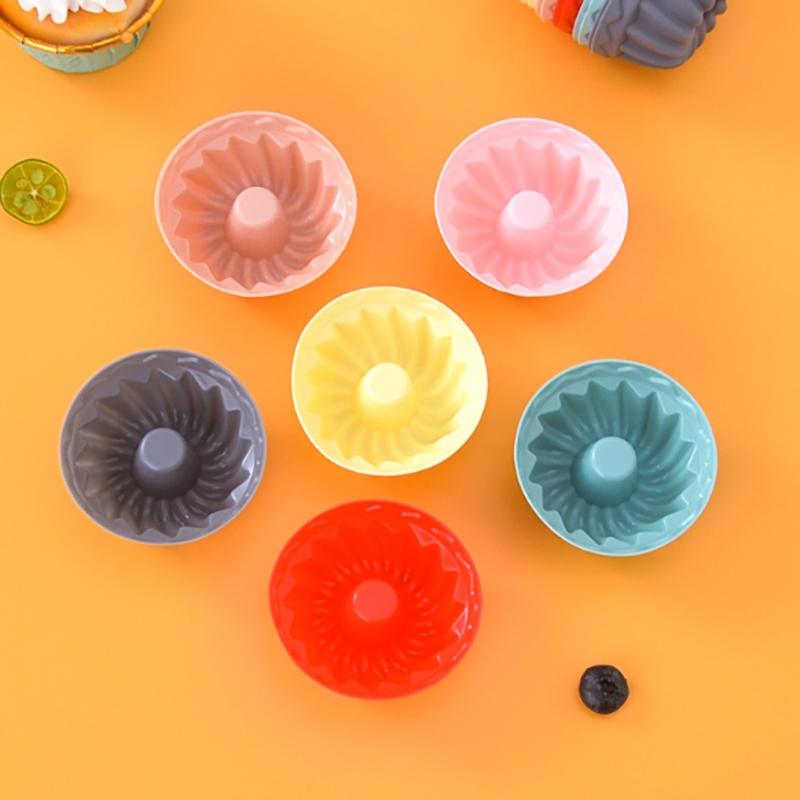 Food Grade Cake Mold Silicone Multicolor Round Muffin Cups Baking Silicone Cake Molds