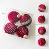 4Pcs/set Sparkling Christmas Ball Set Velvet Flocking Christmas Tree Props  Christmas Decorations